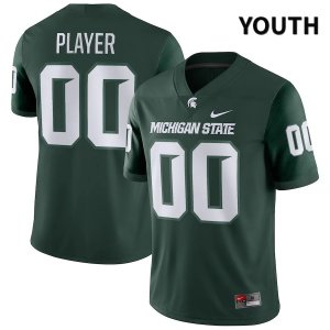 Youth Michigan State Spartans NCAA #00 Custom Green NIL 2022 Authentic Nike Stitched College Football Jersey NZ32D03ZN
